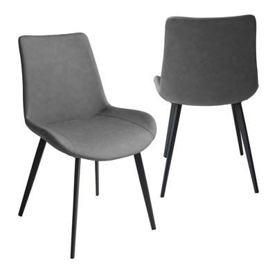 Josman Faux Leather Upholstered Dining Chair with Steel Legs 