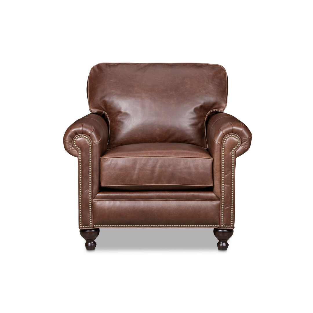 Harrison 38" Wide Genuine Leather Armchair Carolina Upholstery Studio