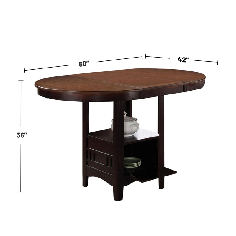 Extendable Oval Dining Table, Light Brown
