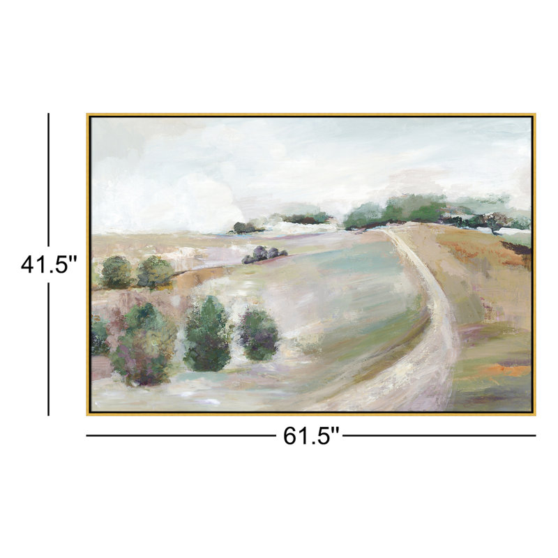 «Kel Country Road Hill» par Allison Pearce, reproduction sur toile flottante, H 41,5 po x l 61,5 po, Doré
