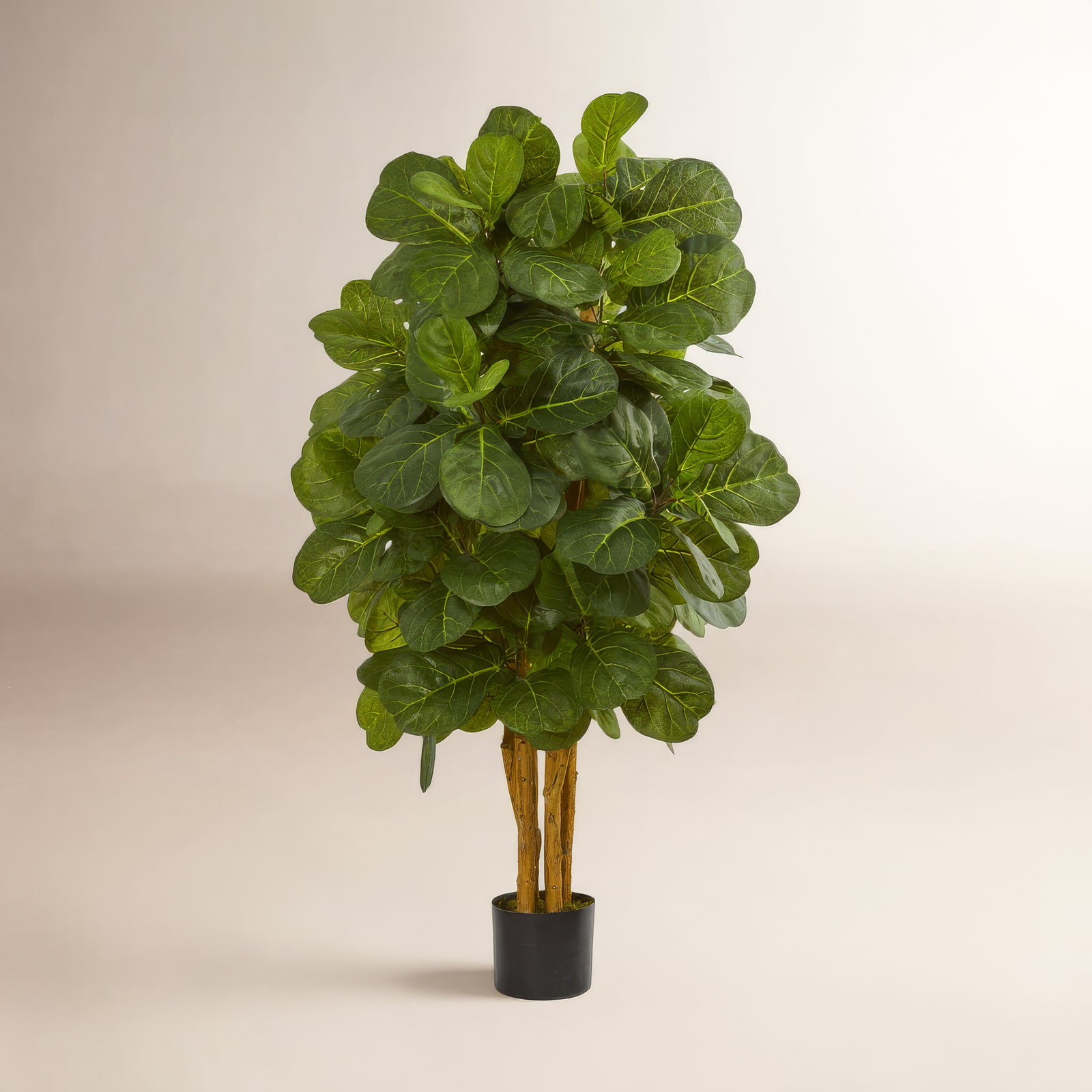 Nearly Natural Faux Fiddle Leaf Fig Tree in Pot, 48" H x 26" W x 26" D