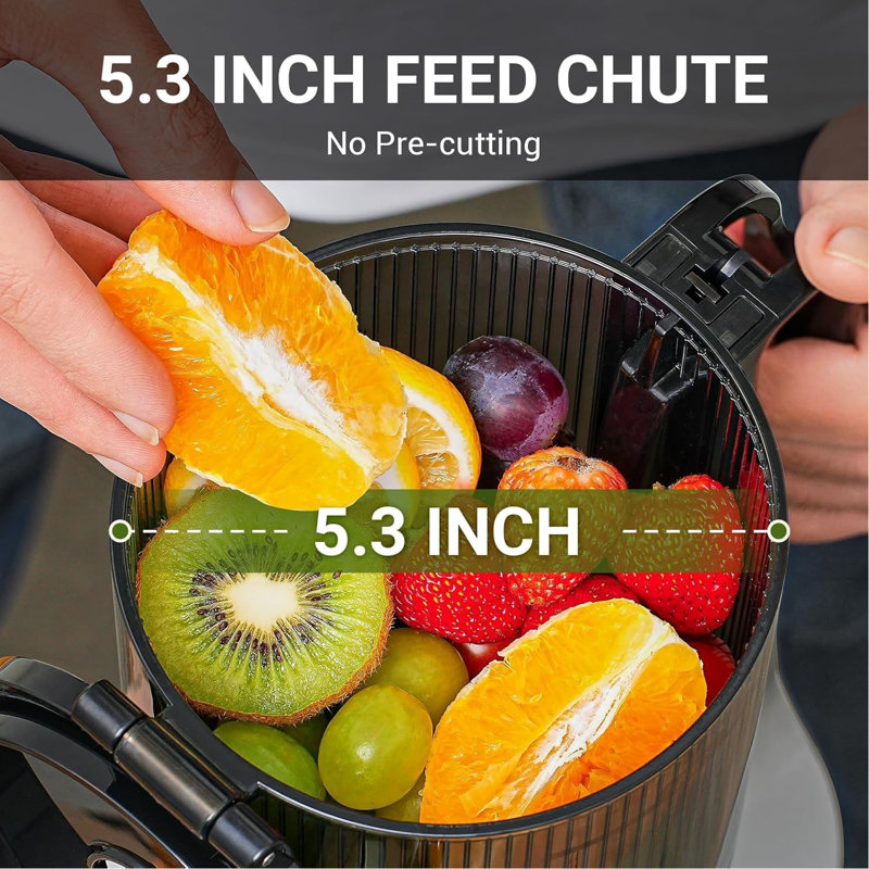 Self-Feeding Cold Press Juicer For Whole Fruits & Vegetables - High Yield Juice Extractor With Large Auger, Triple Strainer System - Easy To Clean, Efficient Juicing