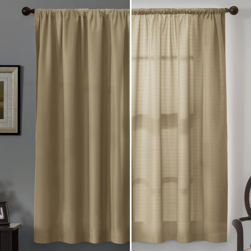 Linen Blackout Rod Pocket Window Curtain Panel