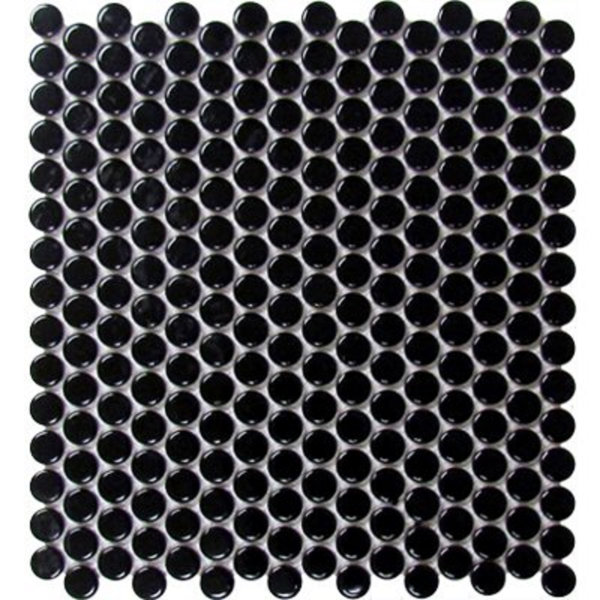 1" x 1" Porcelain Octagon and Dot Mosaic Wall & Floor Tile