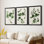 «Forest Foliage on Linen I», toile tendue sur mesure avec châssis, 3 pièces