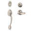Plymouth Handleset with Single Cylinder Deadbolt and Champagne Door Lever and Rosette-1314929212-1314929106