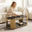 Table basse de luxe avec tablettes en verre trempé à 2 niveaux, table de centre ovale moderne pour le salon, structure en acier inoxydable poli, conception artistique de «tuyau d'orgue»-519558000