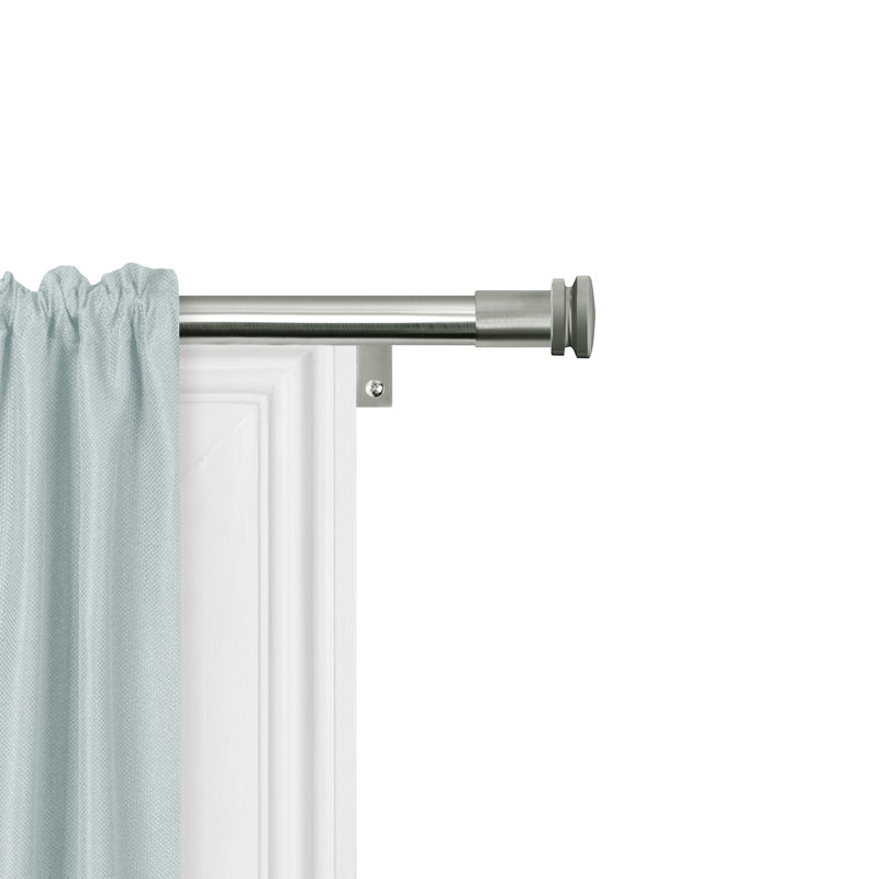 Tringle à rideaux simple réglable 1 po, Nickel brossé, 48" - 120"