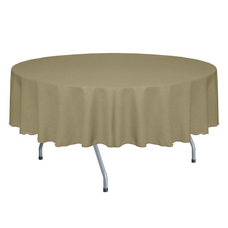 Ultimate Textile Round Tablecloth, 58" Round, 45, Natural