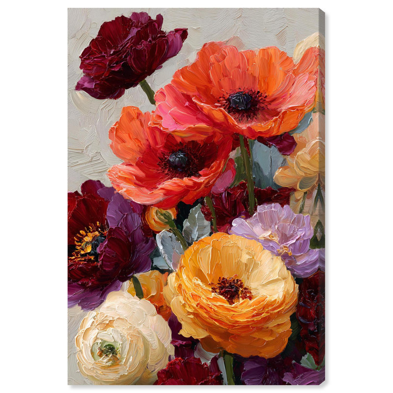 Impressionnant impression sur toile florale Autum Art par Art Remedy, H 36 po x l 24 po, Toile tendue avec châssis