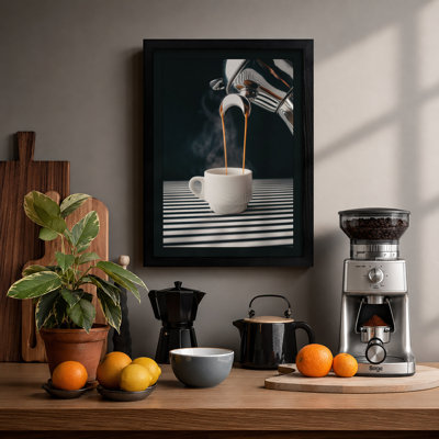 Coffee Pour Modern - Framed Print