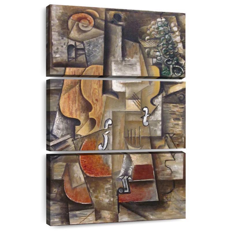 Violon et raisins, H 32 po x l 20 po