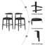 Tabouret de bar en tissu (ensemble de 2)-239409081