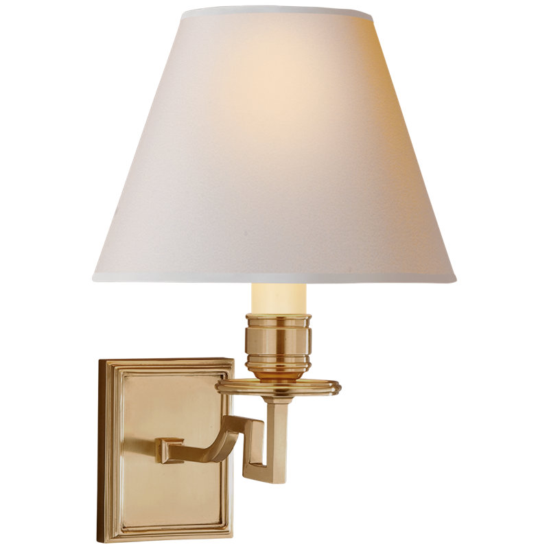 Alexa Hampton Dean Single Arm Sconce, Brushed Nickel, Paper
