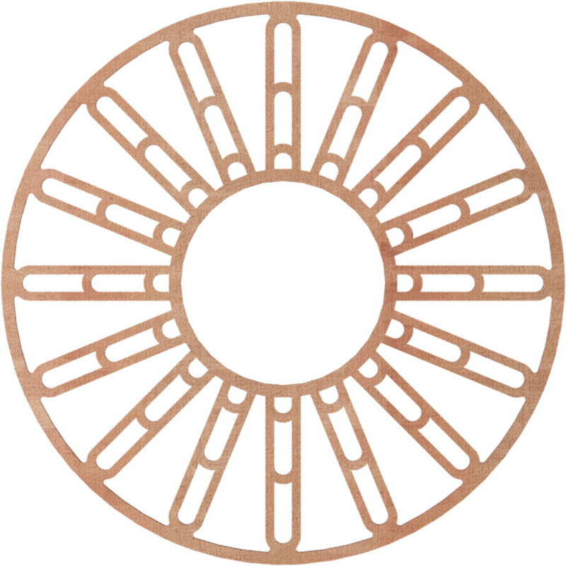 Médaillon de plafond en bois Hale, Cerise, H 40 po x l 40 po x P 0,25 po