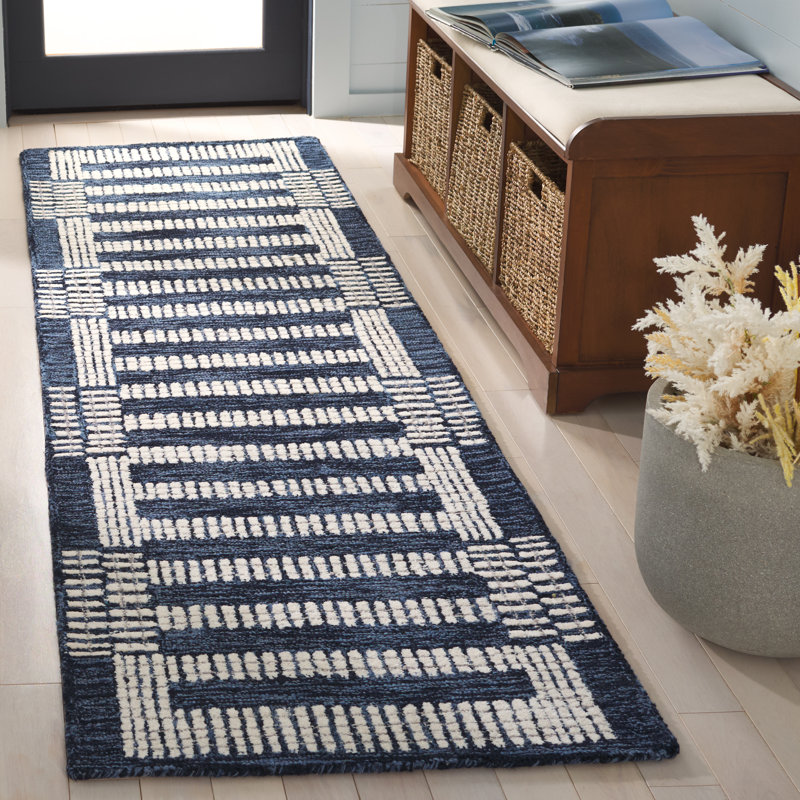 Striped Hand-Tufted Wool Area Rug, Runner 2'3" x 8'