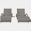 Ensemble de chaises longues d'extérieur en osier de 80 po, ensemble de 2 chaises de patio inclinables en rotin, à dossier coulissant, à dossier réglable, à conception ergonomique, à vagues, gris-1912029974