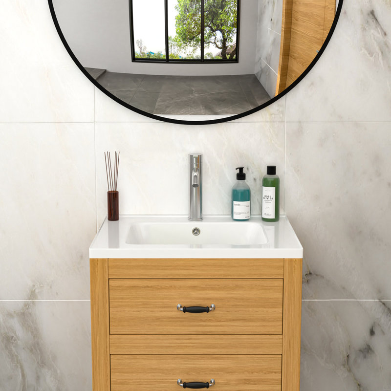 Plateau de meuble-lavabo simple 23,63 "x 18,63" avec 1 trou de robinet et trop-plein (lavabo seulement)