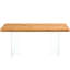 Table rectangulaire moderne en bois avec pieds en acrylique - Bureau d'ordinateur et salle à manger pour plusieurs environnements