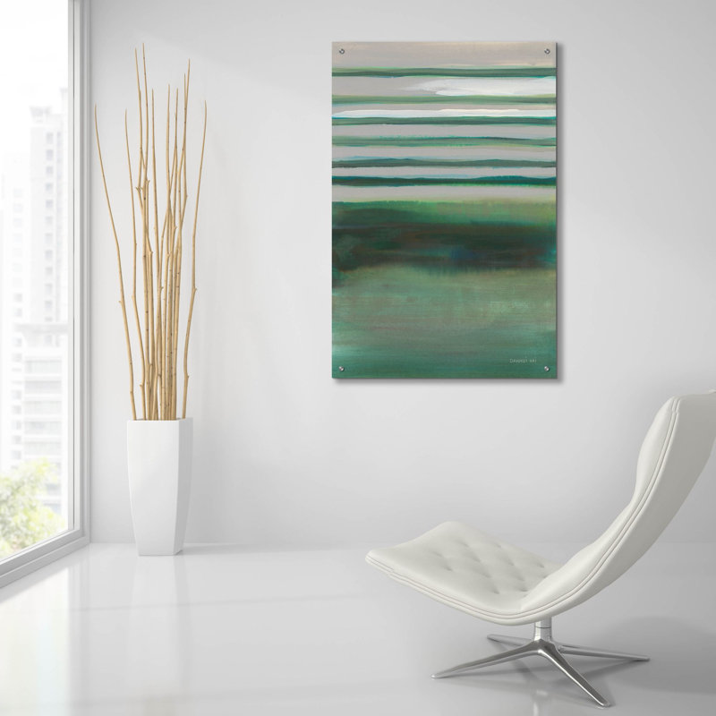 «Study In Green 2» par Danhui Nai, art mural en verre acrylique, H 36 po x l 24 po x P 0,2 po