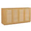 Meuble télé de 64 pouces en forme de vague avec portes en rotin, buffet d'angle arrondi et rangement réglable pour une utilisation polyvalente dans plusieurs pièces.-272635349