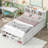 Bed with Side Bookcase, Drawers
