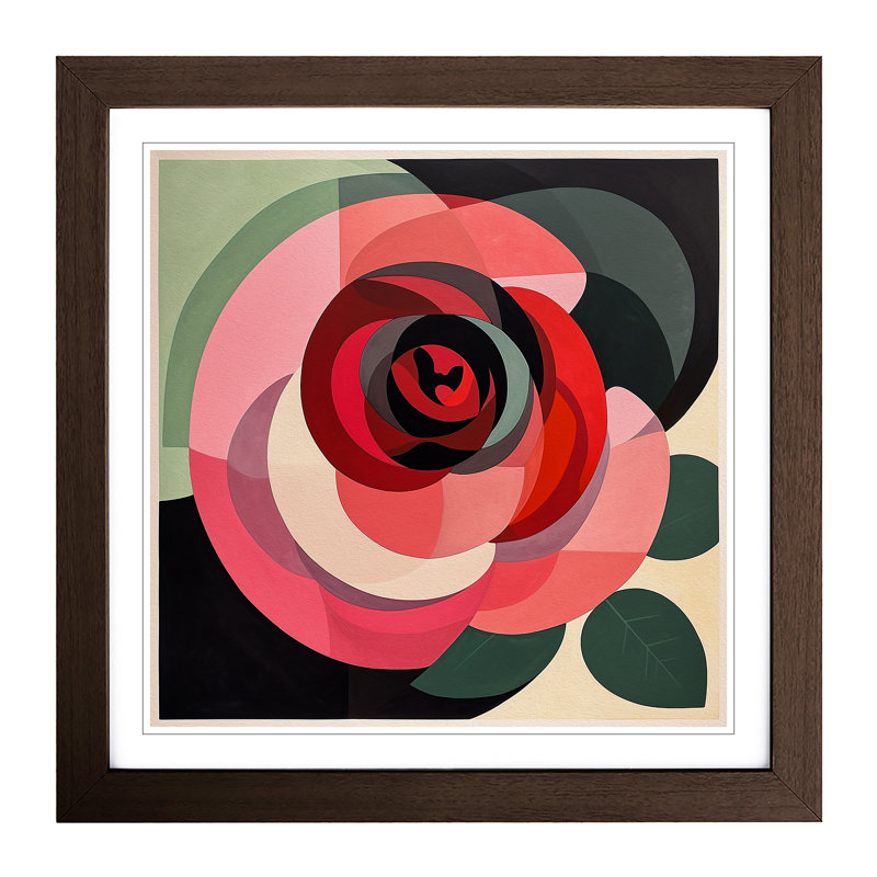 Rose Bauhaus - Framed Print, Walnut
