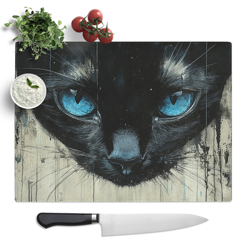 Black Cat Vol.8  Glass Chopping Board