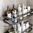 Modern Wall Mounted Metal Bathroom Shelf In Matte Black