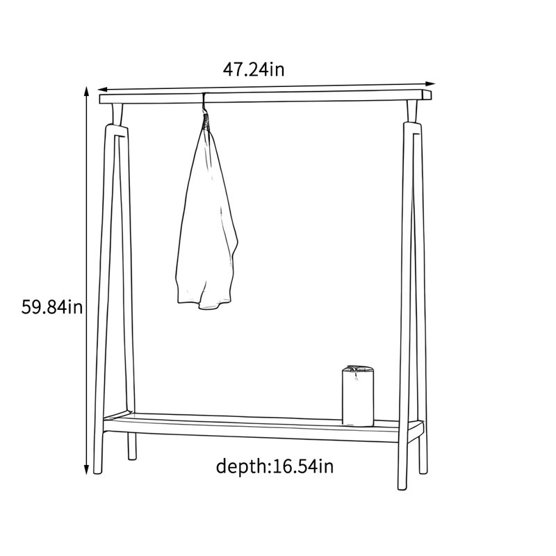 Elegant Black Walnut Coat Rack with Storage, Khaki