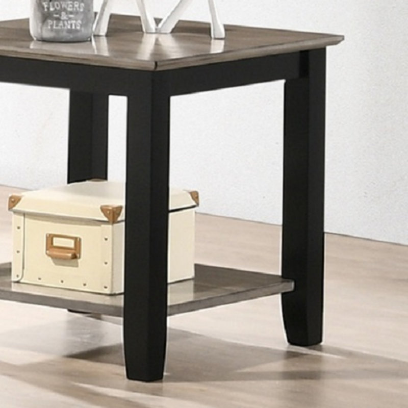 Table de bout simple en bois d'hévéa