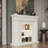 Beige Solid Wood Electric Fireplace-1148487283