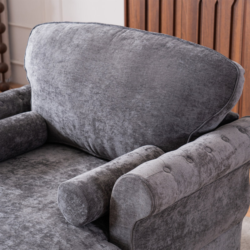 [New] Oversized Chaise Lounge Indoor,Chenille Single Sofa Bed With Wide Seat,Upholstered Lazy Sleeper Armchair,Reading Couch Set For Living Room,Bedroom,5 Colors