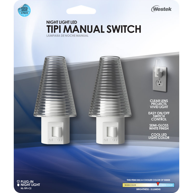 White Plastic Touch Control LED Night Light