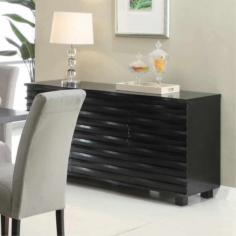 Monette Black 3-drawer Server