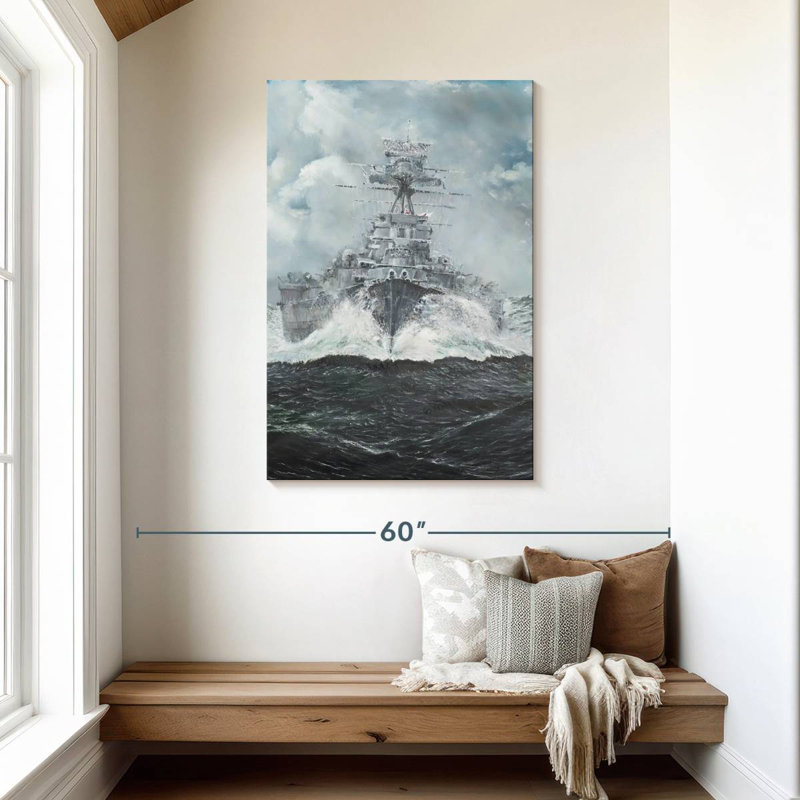 Mait HMS Hood Heads For Bismarck, 45" H x 30" W