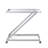 Fashionable Silver Bar Cart With Lockable Wheels And Tempered Glass Shelving Cool Shatterproof Iron Base, 18.33Inw,