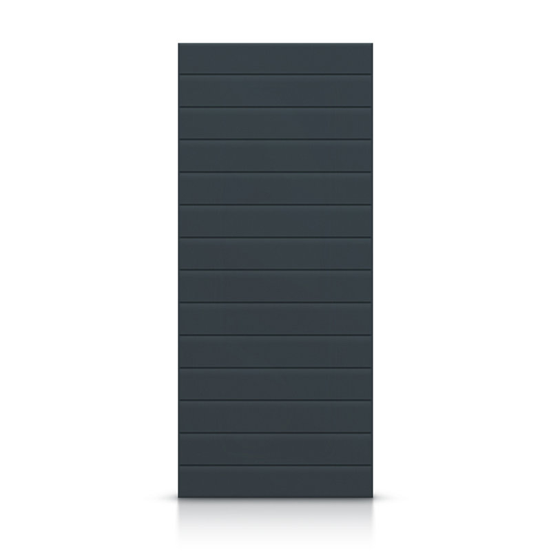 Porte à panneaux en bois massif et manufacturé, 36 po x 84 po, Gris anthracite