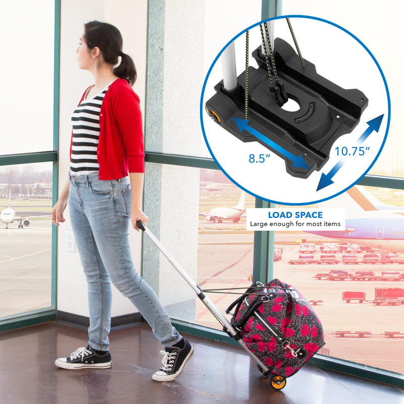 Mount-It! Luggage Cart with Wheels Foldable, Strong, Compact Luggage Cart Holds 77 Pounds