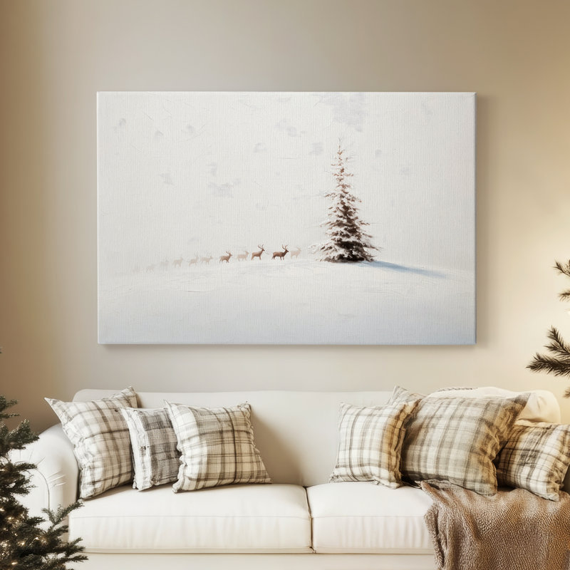 «Silver Silence of Fir» - Toile tendue avec châssis de qualité supérieure, H 12 po x l 18 po