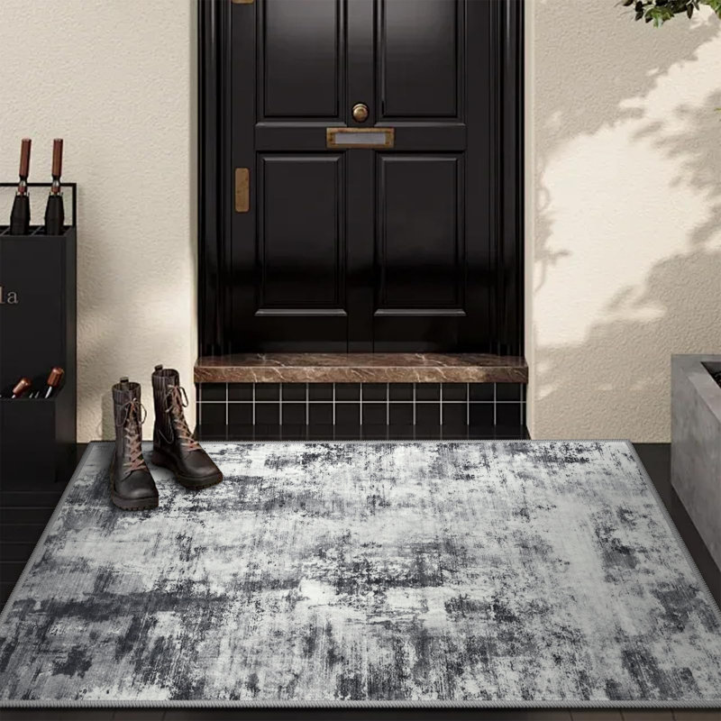 Straub Modern Abstract Carpet Indoor Washable Rug Non-Slip Soft Small Area Rug Thin Print For Home Decor, Rectangle 2' x 3'