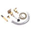 Robinet de salle de bain double usage en cuivre Jk avec valve de distribution d'eau et tuyau d'entrée, traitement de surface or brossé