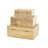 Chrysoula Mango Wood Handmade Whitewashed Storage Scroll Decorative Brown Box with Gold Accents Set