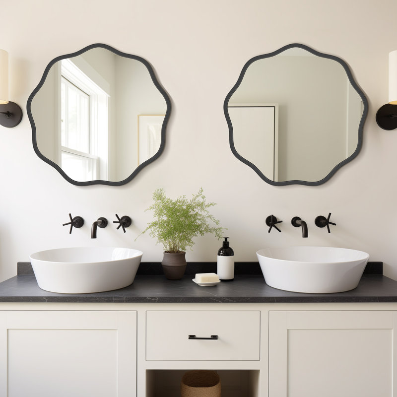 Miroir Elegant, Noir, noir, noir, noir, 20 po x 20 po