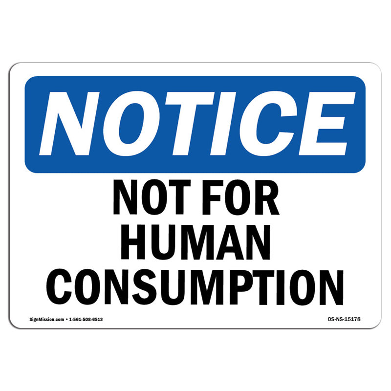 Panneau «Not For Consumer»