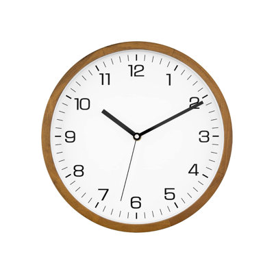 Wood Wall Clock 12 Inch Silent Non-Ticking Battery Operated Quartz Round Wooden Wall Clock Decorative For Kitchen Bedroom Living Room Home Office Decor