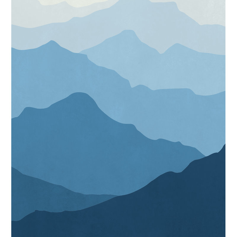 Ensemble de panneau de papier peint 5 pièces Mountain Mural, l 120 po x L 96 po, Bleu océan