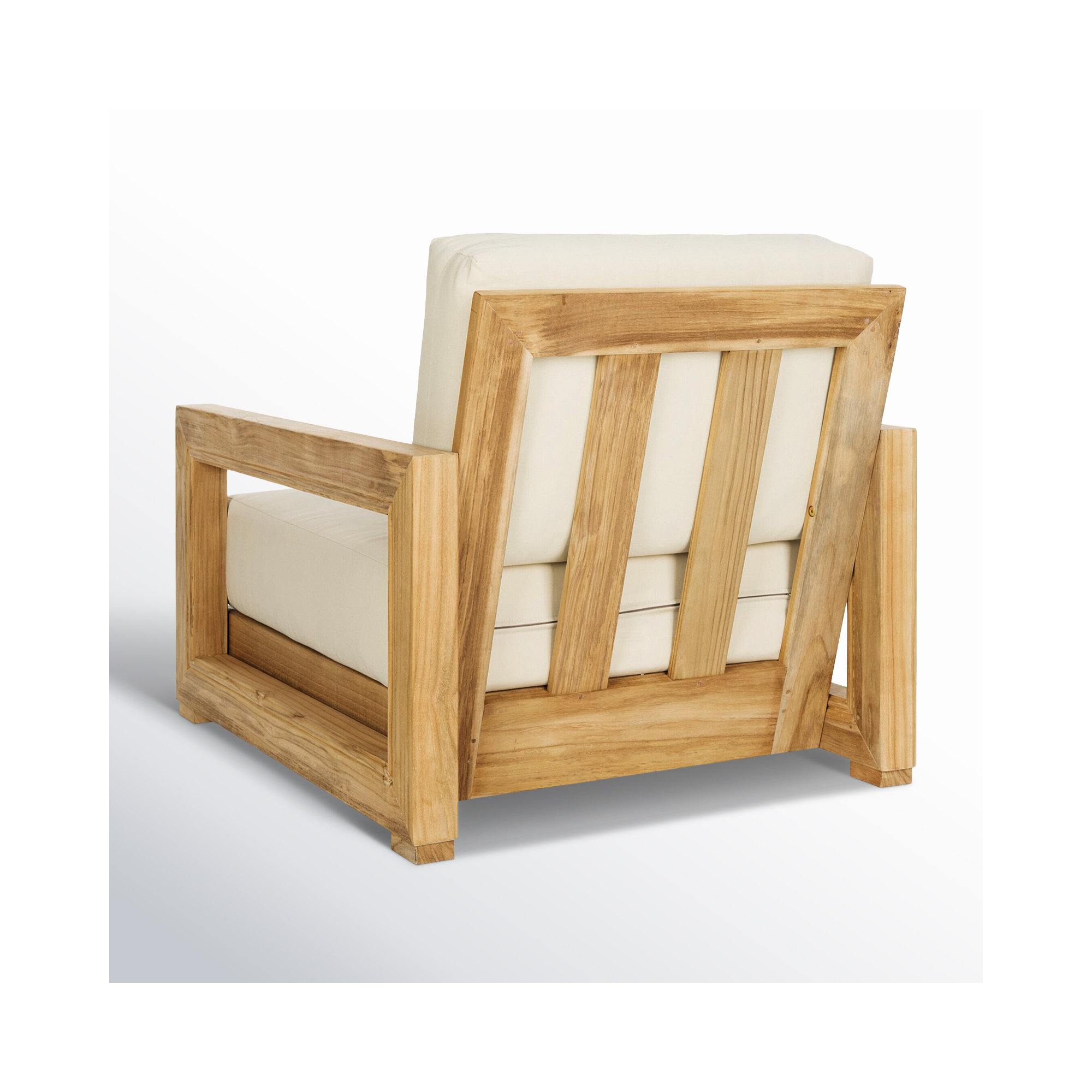 Melrose Teak Outdoor Lounge Chair, Beige