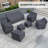 Guillen Wicker Rattan Outdoor Conversation Set Group Seating Patio Furniture Covers