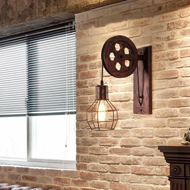 Dey Armed Sconce, Rustic Red